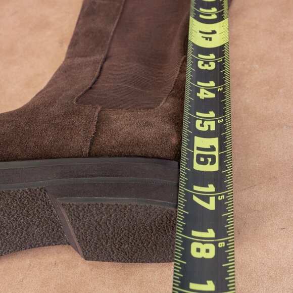 Donald J Pliner Wmn Naala Stretch Calf Brown Suede Slip Comfy Knee Boots sz 6.5 - Picture 7 of 10